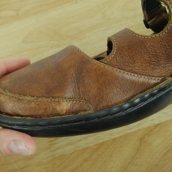 Naot Size 41 10 10.5 Maryjane Shoe Brown Leather Straps Comfort Boho - Picture 8 of 12